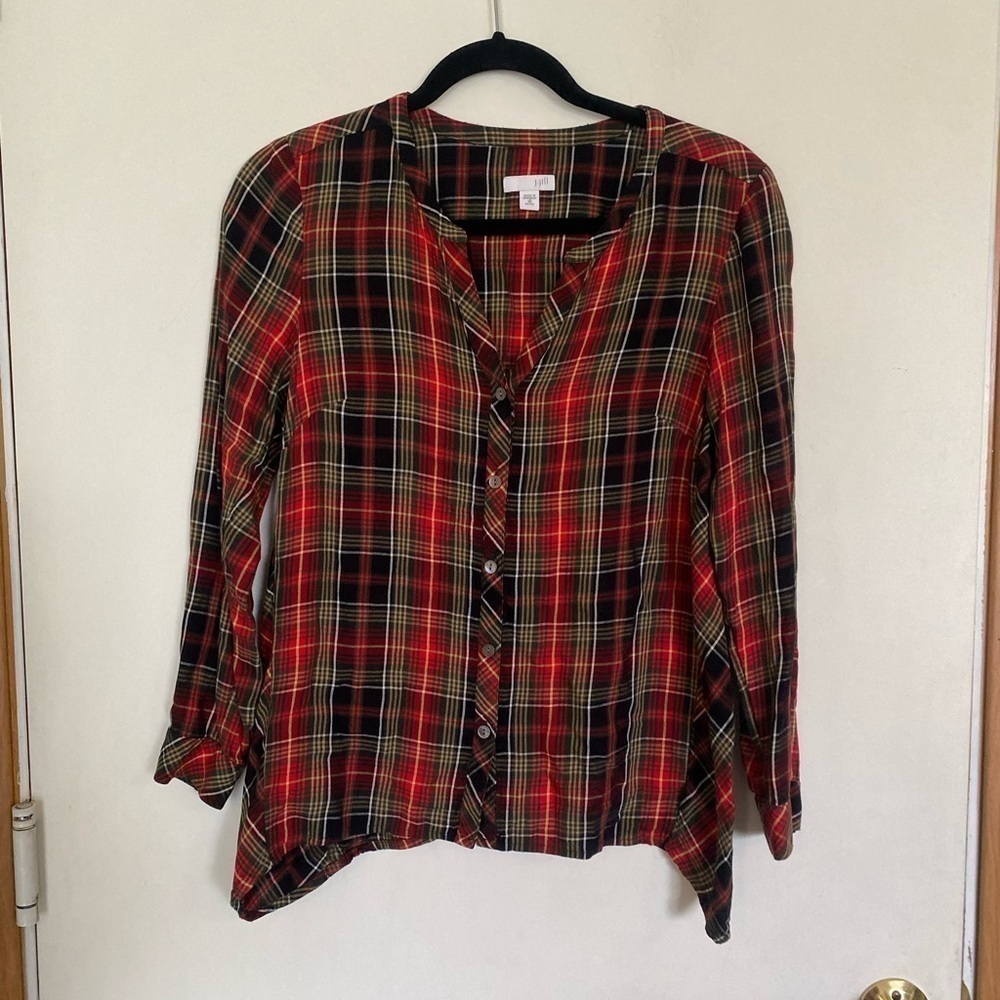 J. Jill xs plaid button down ladies top